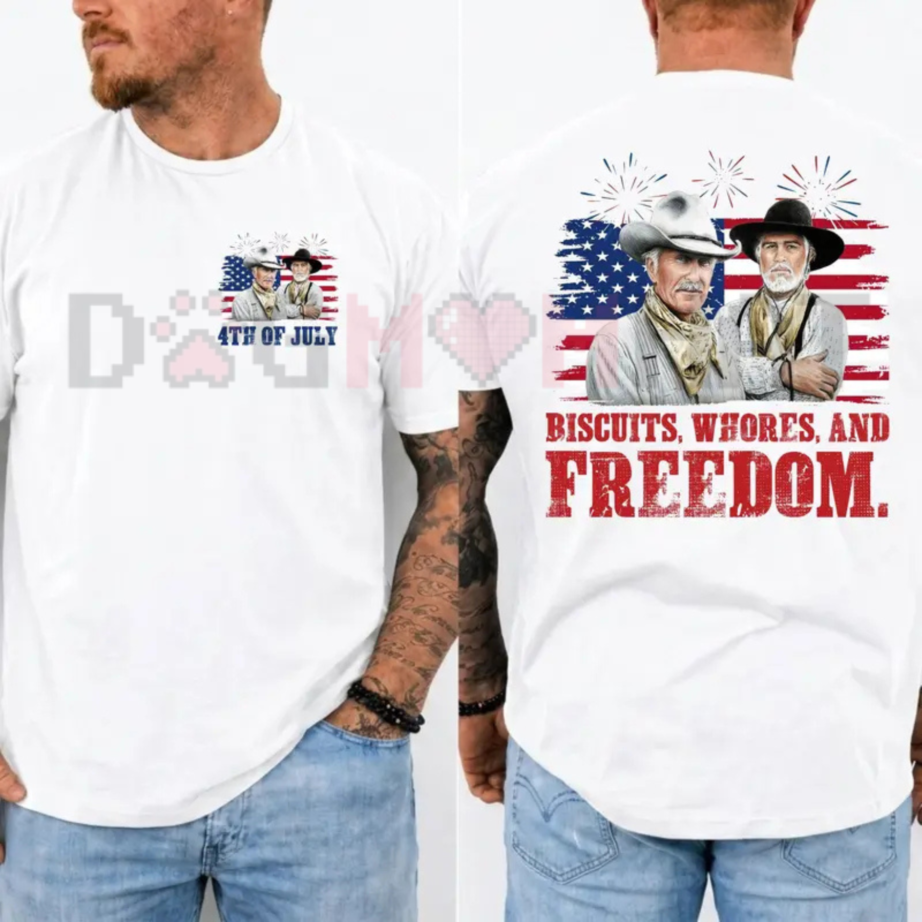 Vintage "Biscuits And Whores" Western Movie T-Shirt