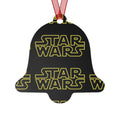 Star Wars Logo Metal Ornament — Black & Yellow Holiday Bell Decoration