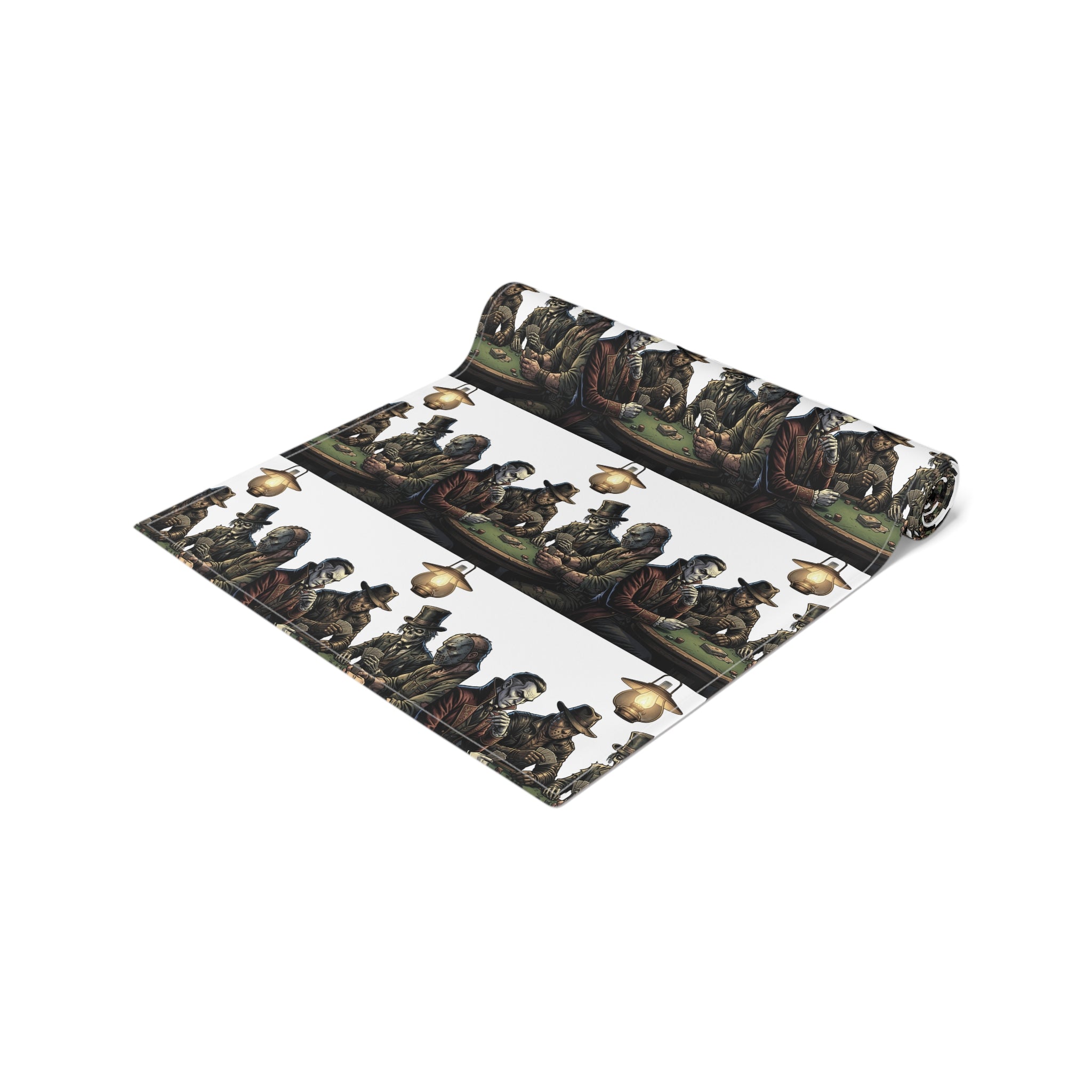 Medieval Feast Table Runner — Vintage Banquet Scene Cotton-Poly Runner