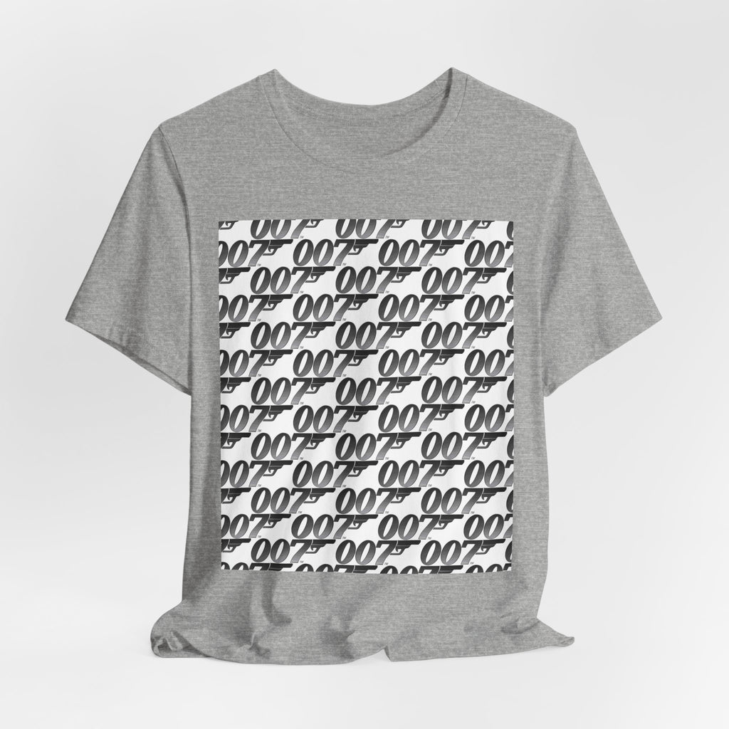 007 Pattern Graphic Tee — Repeating Spy Logo T-Shirt