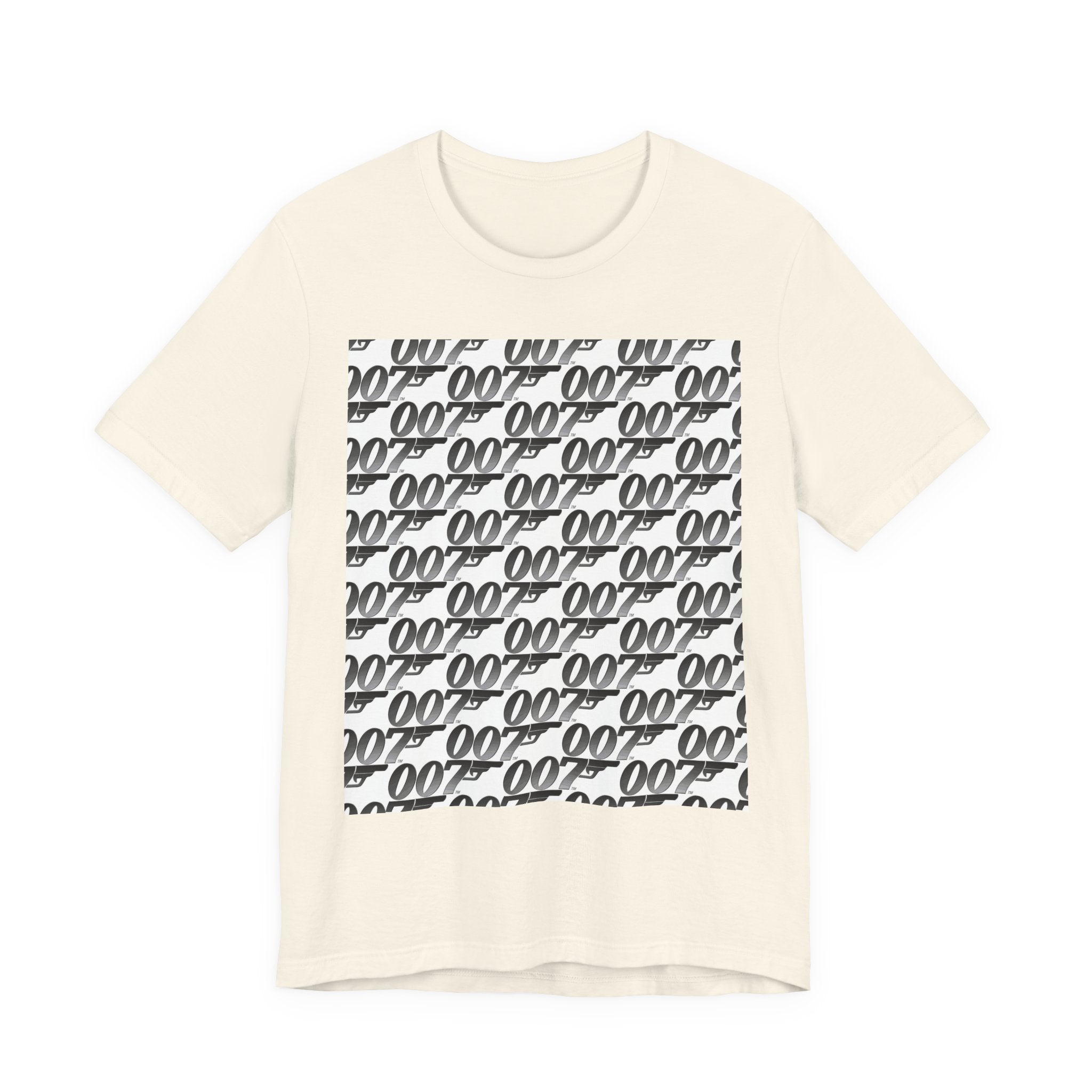 007 Pattern Graphic Tee — Repeating Spy Logo T-Shirt