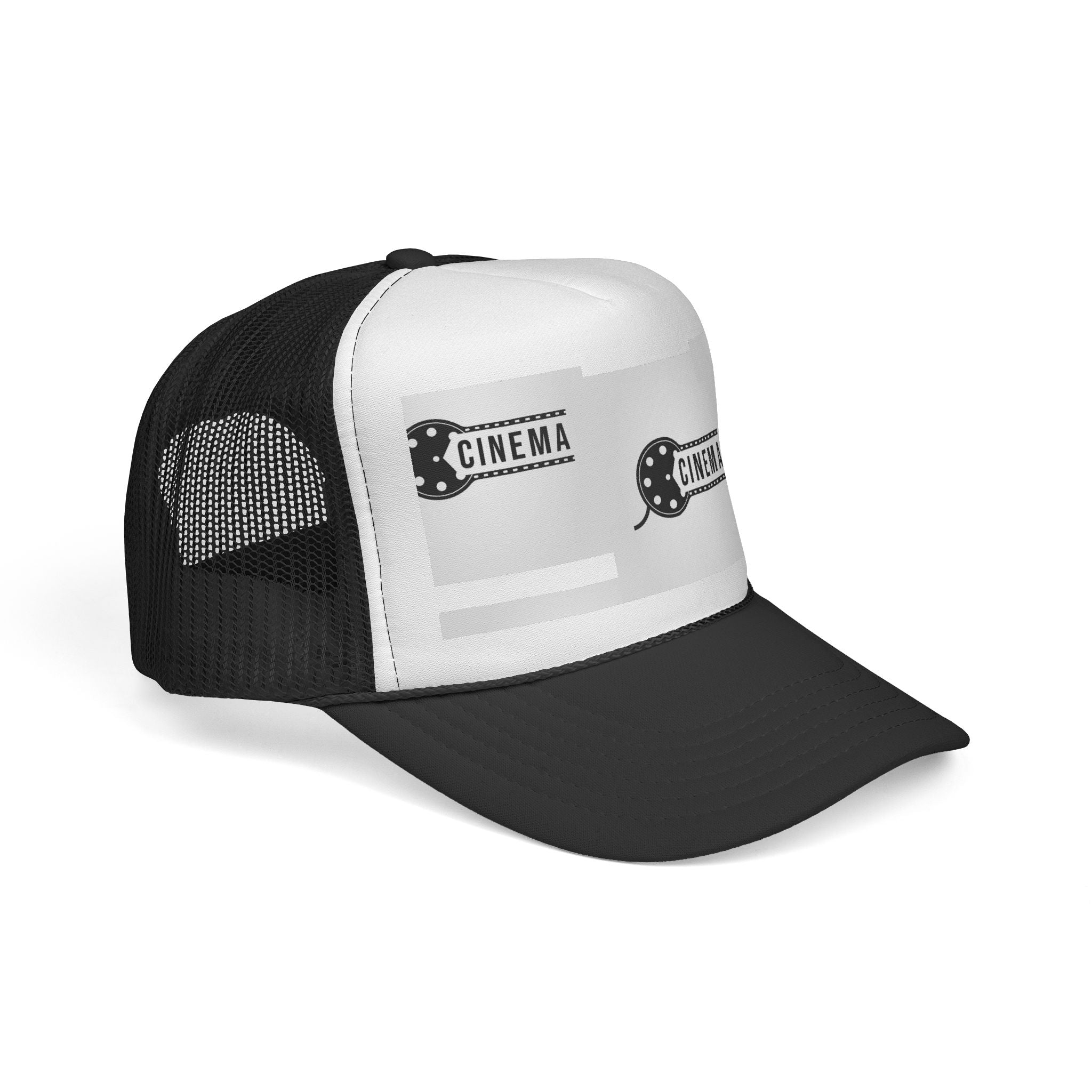 Cinema Reel Trucker Cap — Vintage Movie Ticket Logo Hat