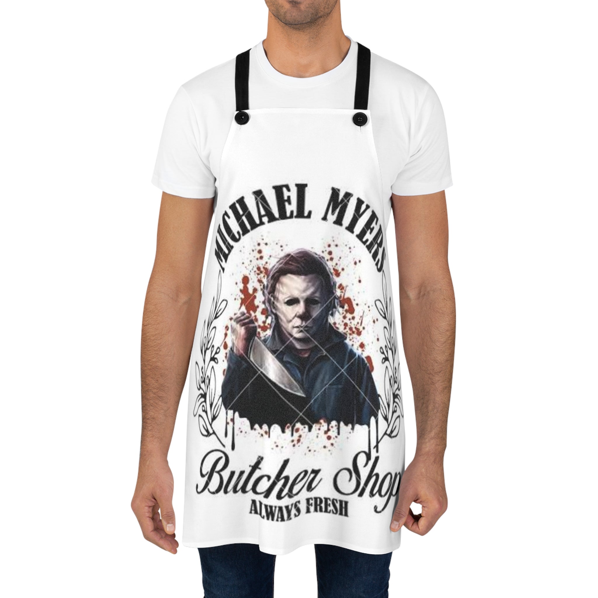 Apron — Michael Myers Butcher Shop "Always Fresh" Horror Kitchen Apron