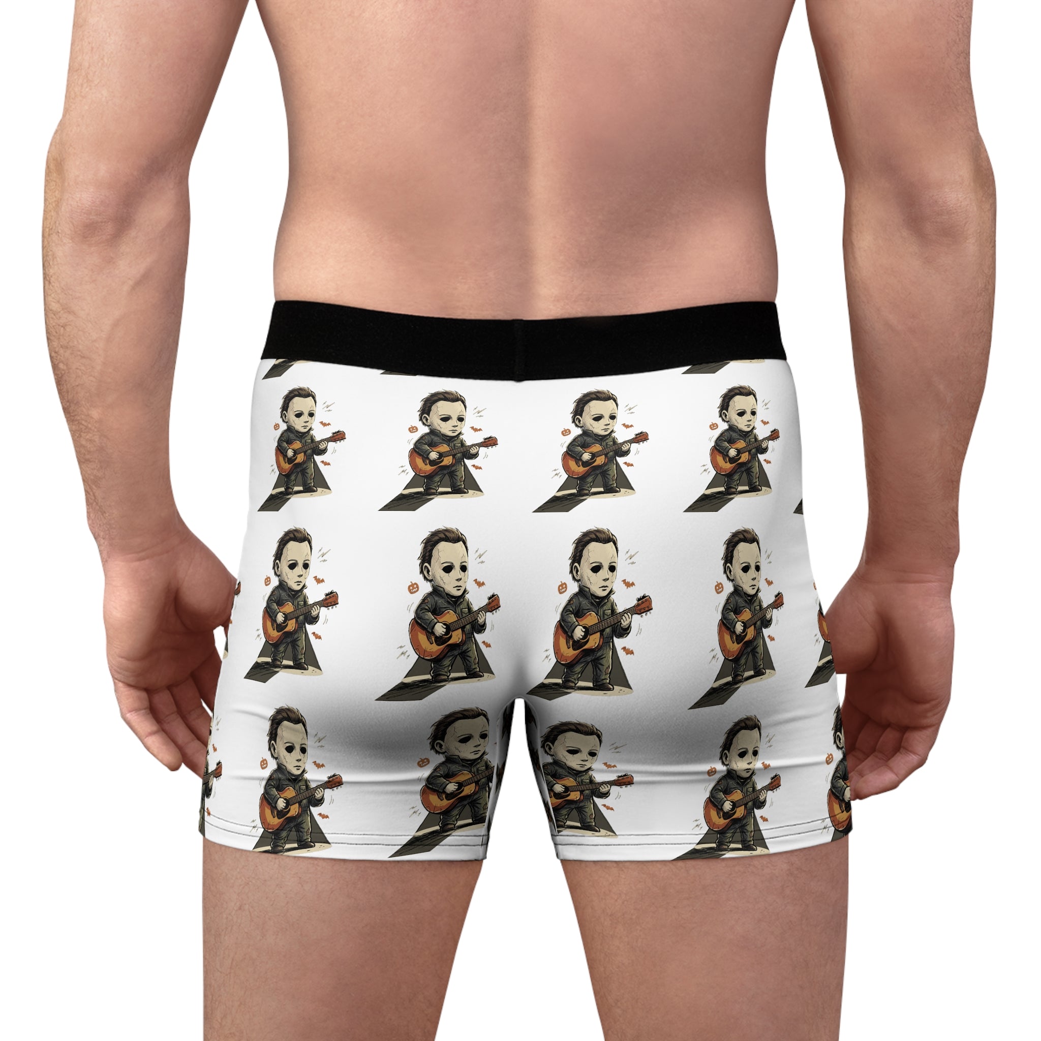 Halloween Michael Myers Guitar Boxer Briefs — Novelty Horror Character All-Over Print