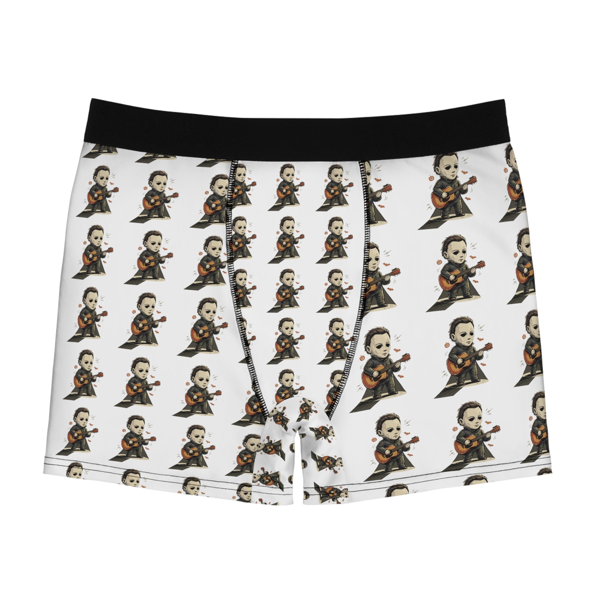 Halloween Michael Myers Guitar Boxer Briefs — Novelty Horror Character All-Over Print