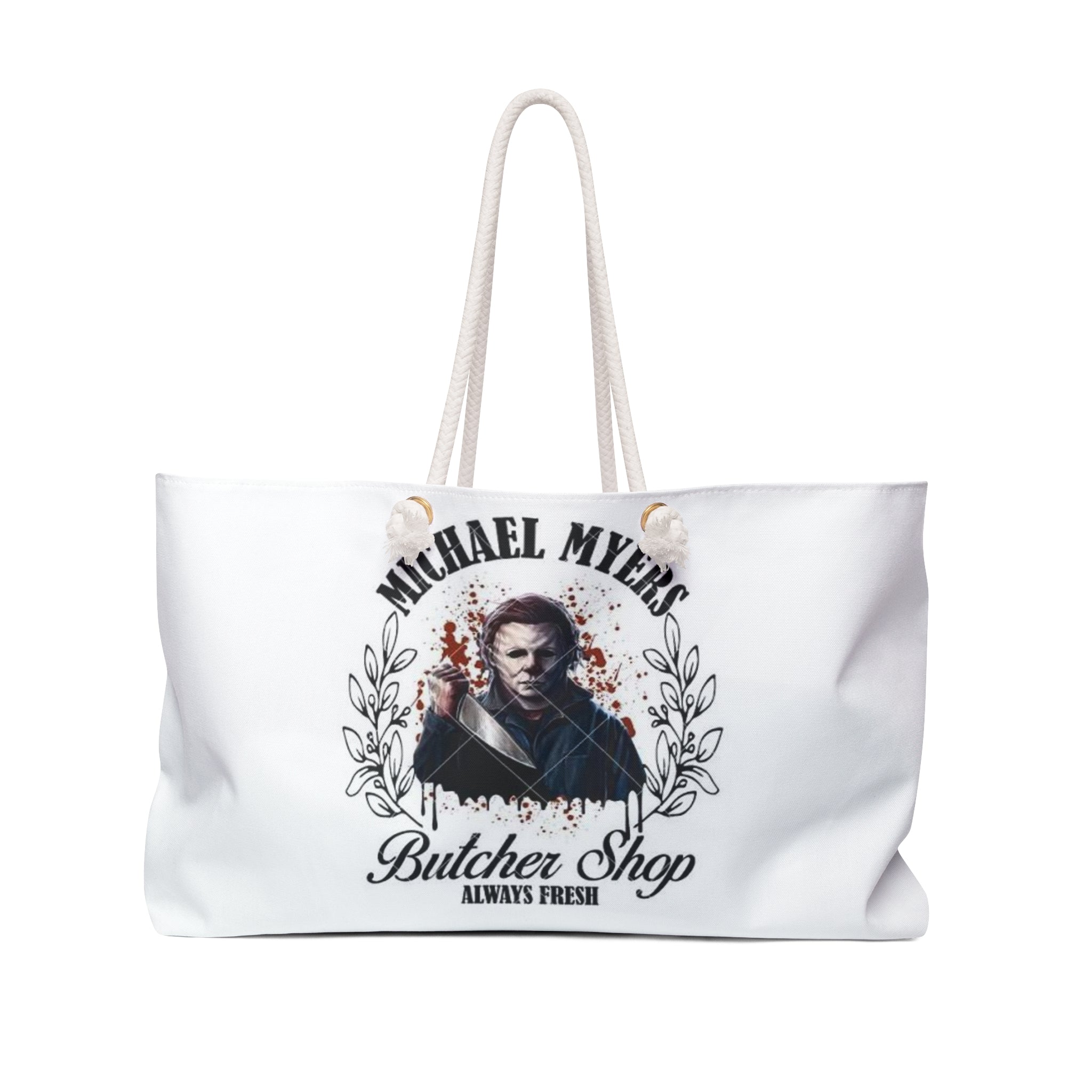 Horror Movie Butcher Shop Weekender Bag — 'Butcher Shop Always Fresh' Travel Tote