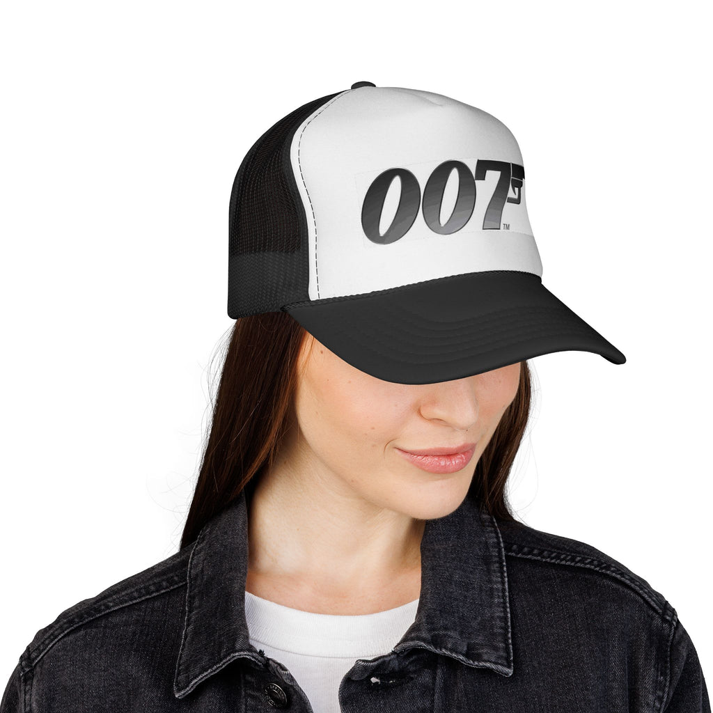 007 Gun Logo Trucker Cap — Vintage Spy Film Baseball Hat