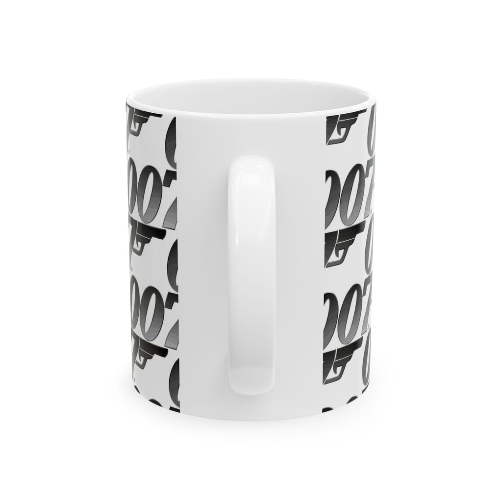 007 Gun Logo Ceramic Mug — Spy Movie Fan Coffee Cup (11oz, 15oz)