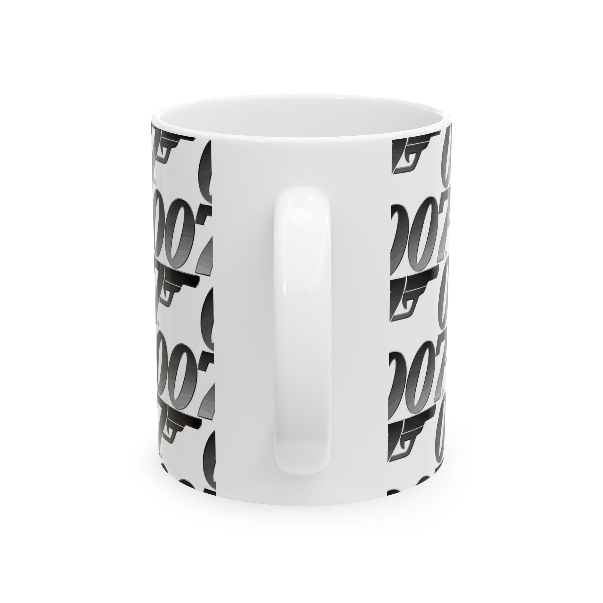 007 Gun Logo Ceramic Mug — Spy Movie Fan Coffee Cup (11oz, 15oz)