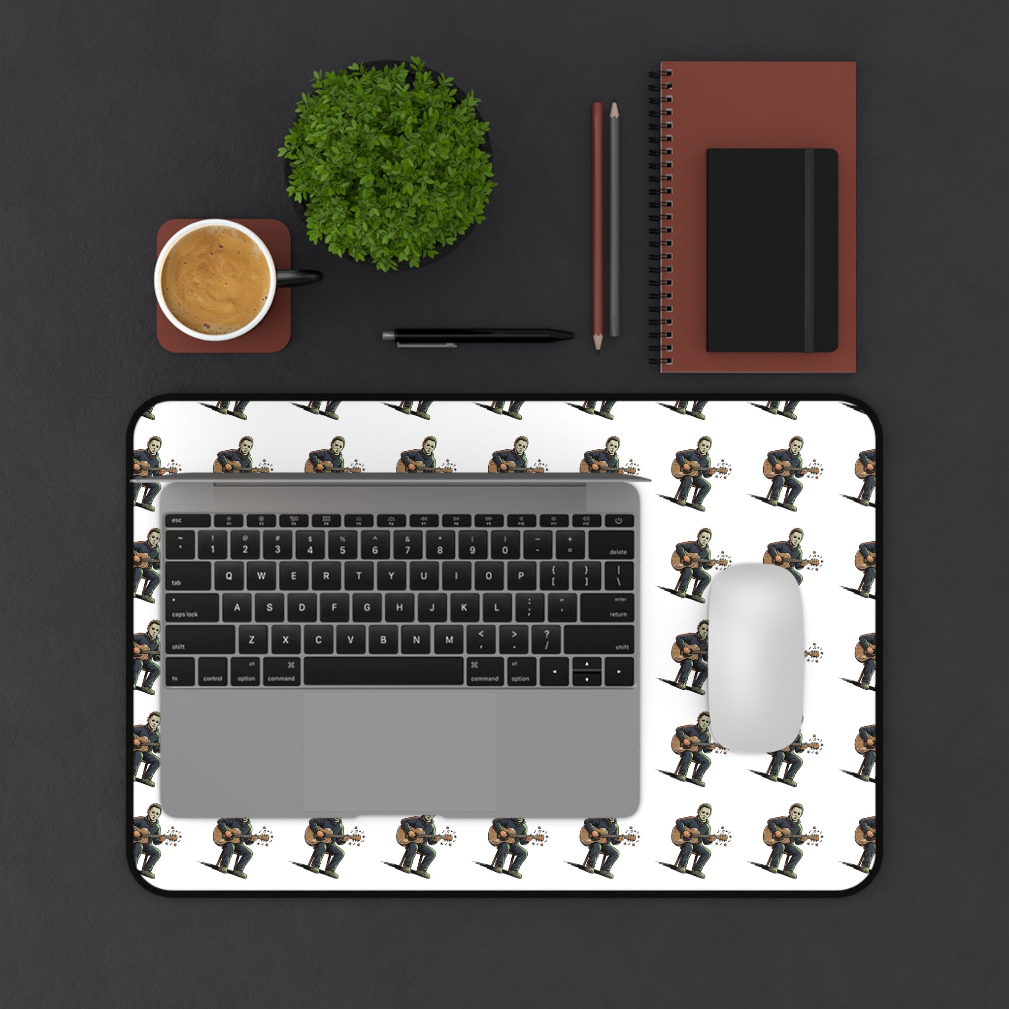 Guitarist Pattern Desk Mat — Musician Guitar Player Mouse Pad