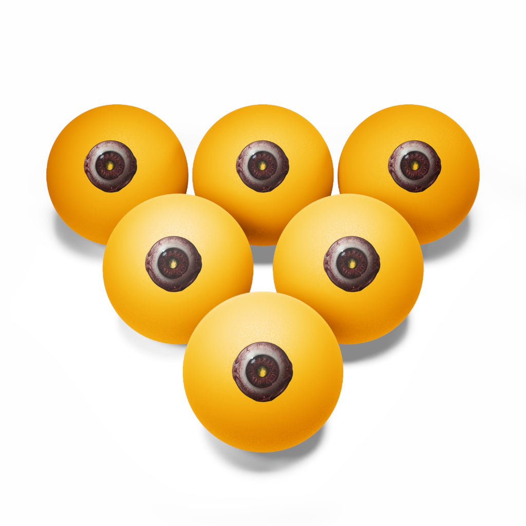 Eyeball Ping Pong Balls – Set of 6 Novelty Table Tennis Balls (Horror/Spooky Theme)