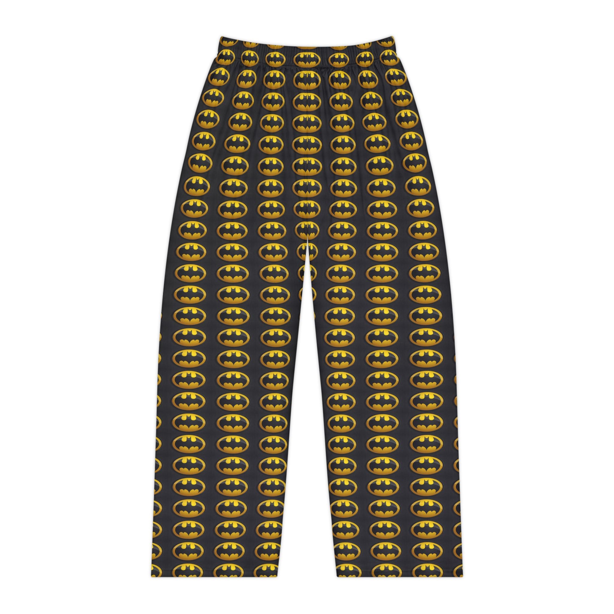 Batman Logo Women's Pajama Pants — All-Over Print Cotton Lounge Sleepwear