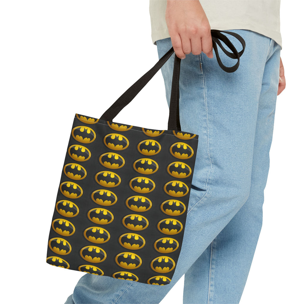 Batman Pattern Tote Bag — All-Over Print Superhero Shopper