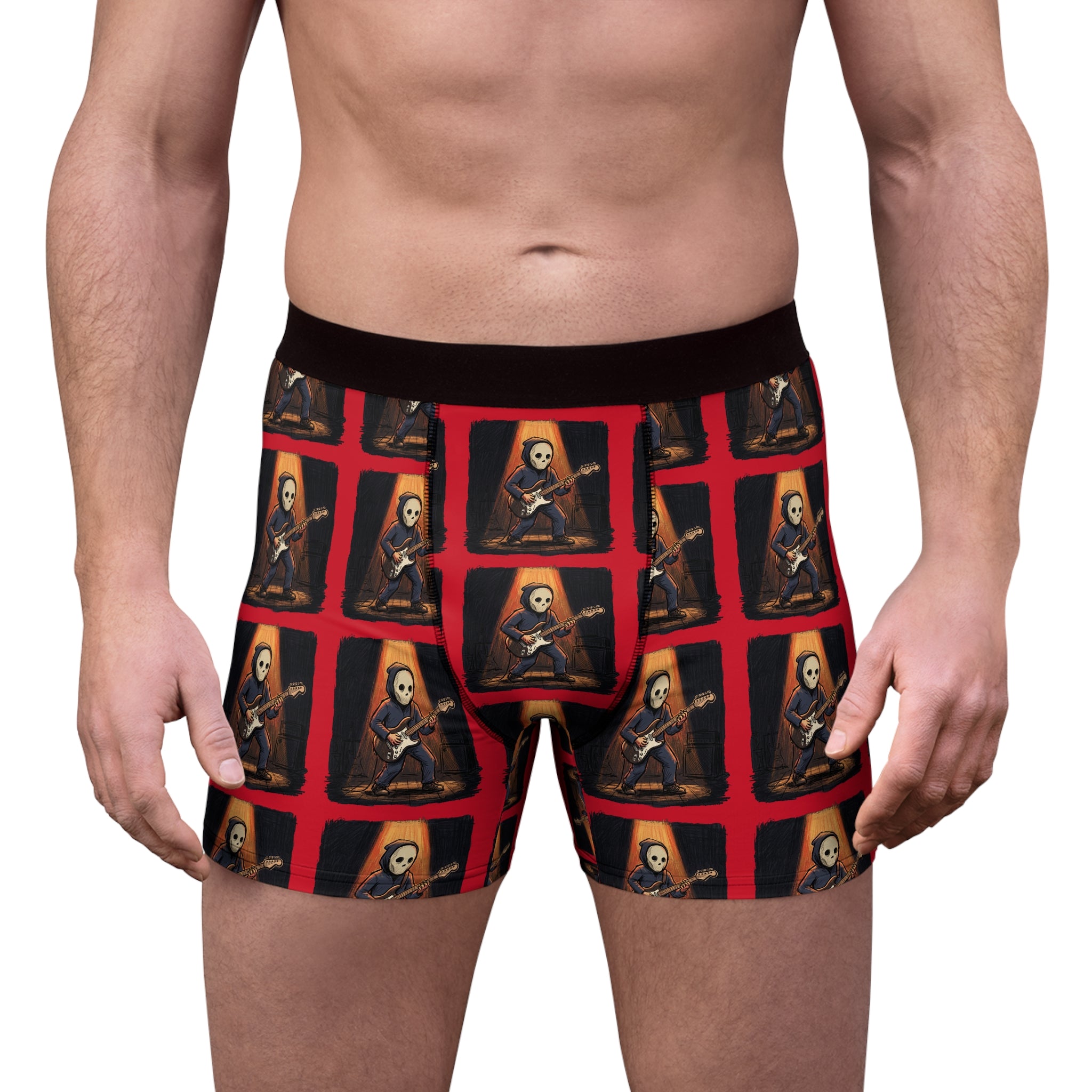 Skeleton Guitarist Boxer Briefs — Rock Halloween AOP Men's Underwear