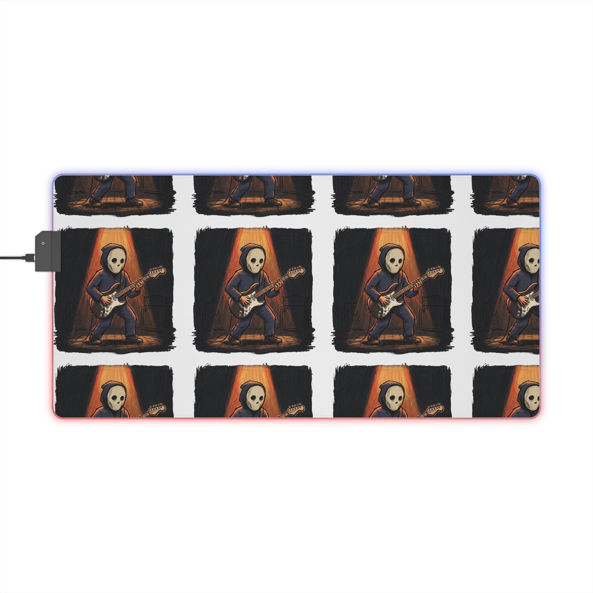 LED Gaming Mouse Pad — Skeleton Guitarist RGB Desk Mat