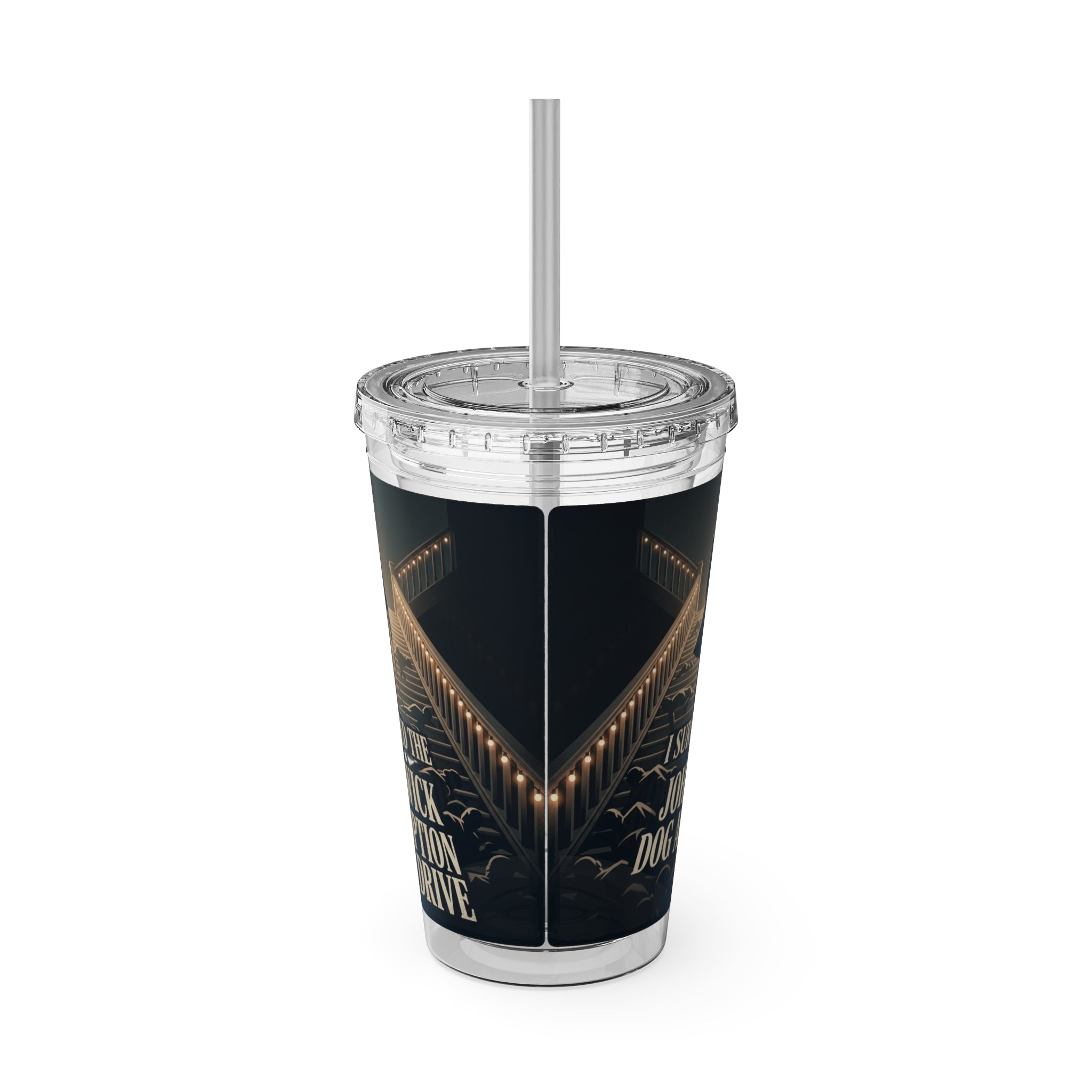 John Wick Dog Adoption Drive Tumbler - 16oz Insulated Straw Cup