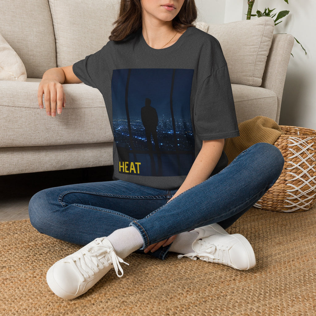 Night Window T-Shirt — Silhouette Over Cityscape Graphic Tee