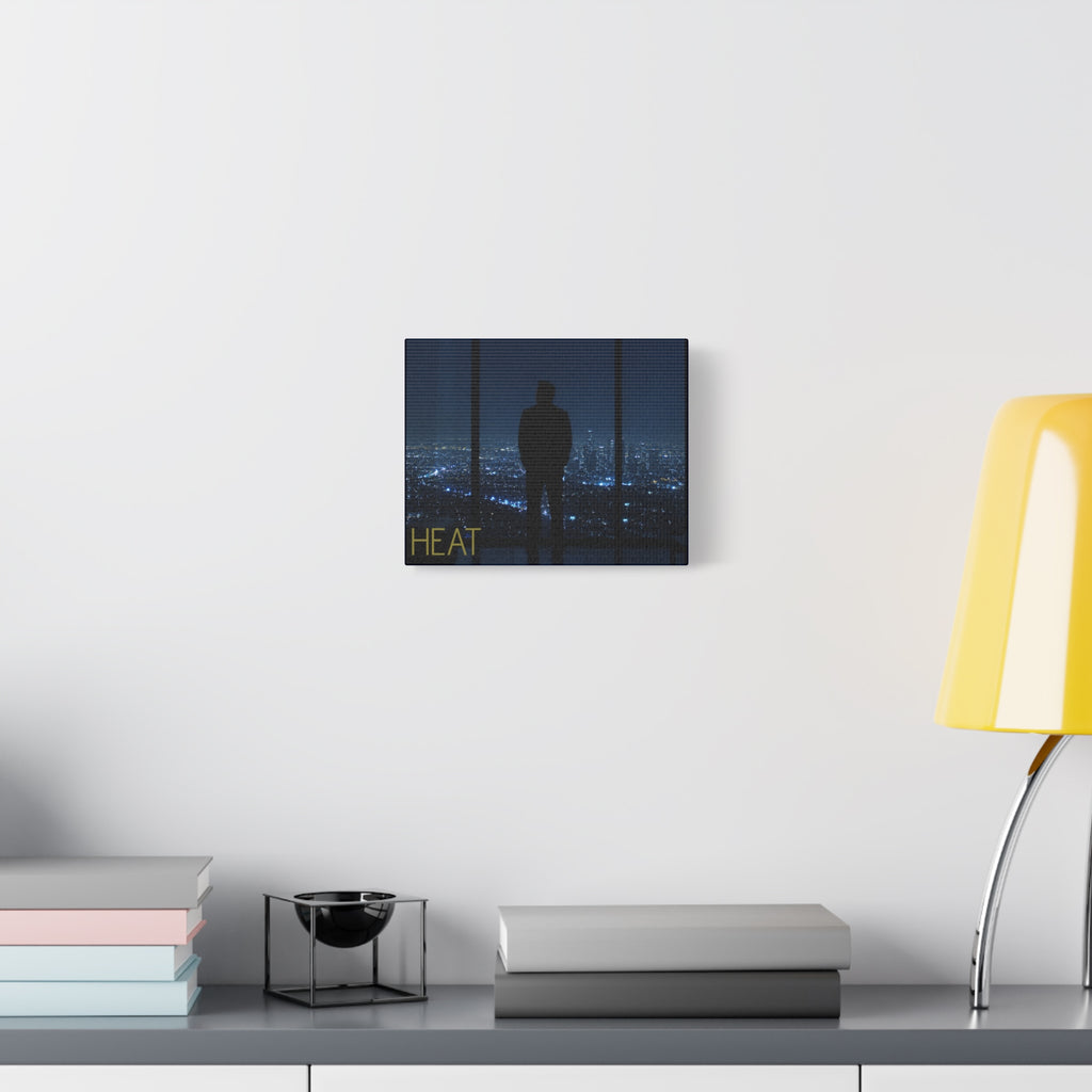 Heat Matte Canvas Wall Art – Silhouette Cityscape Night Scene