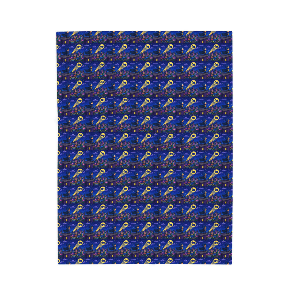 Velveteen Plush Blanket — Blue Space Rocket Pattern Cozy Throw for Kids & Space Fans