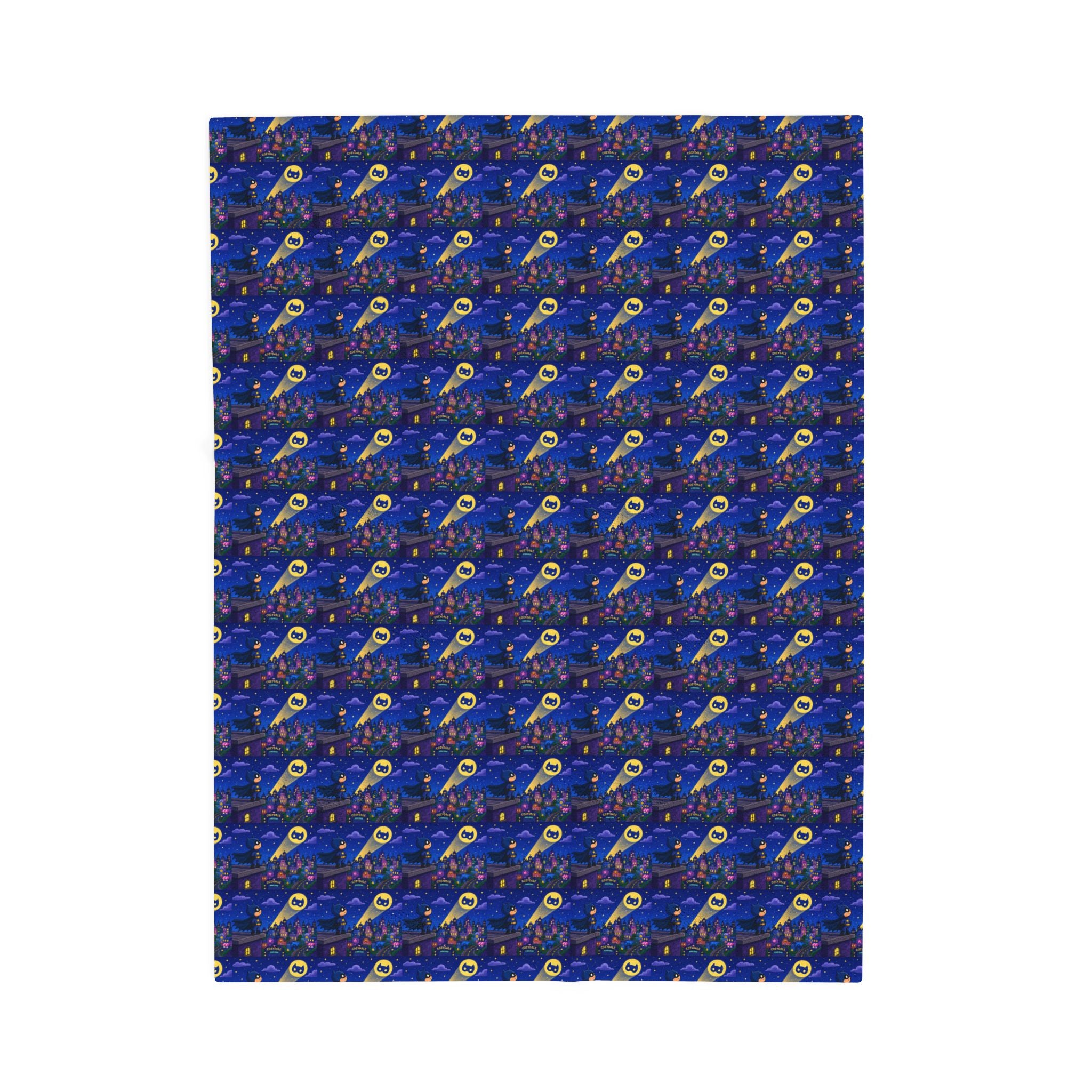 Velveteen Plush Blanket — Blue Space Rocket Pattern Cozy Throw for Kids & Space Fans