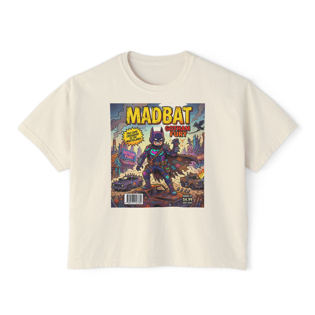 Madbat Comic Cover Graphic Tee — Vintage Comic-Style Women's Boxy T-Shirt