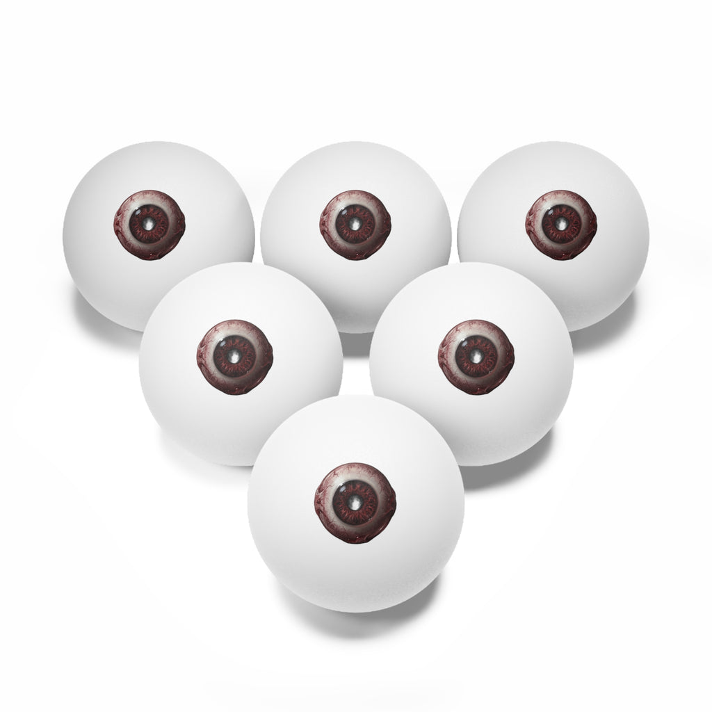 Eyeball Ping Pong Balls – Set of 6 Novelty Table Tennis Balls (Horror/Spooky Theme)