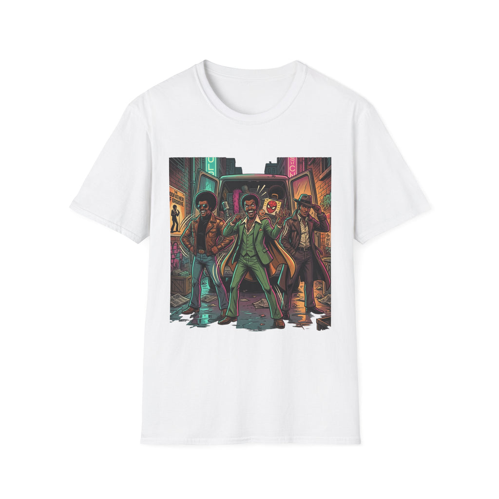 The 3 Godfathers--Retro Groove Crew T-Shirt — Vintage 70s Funk Street Scene