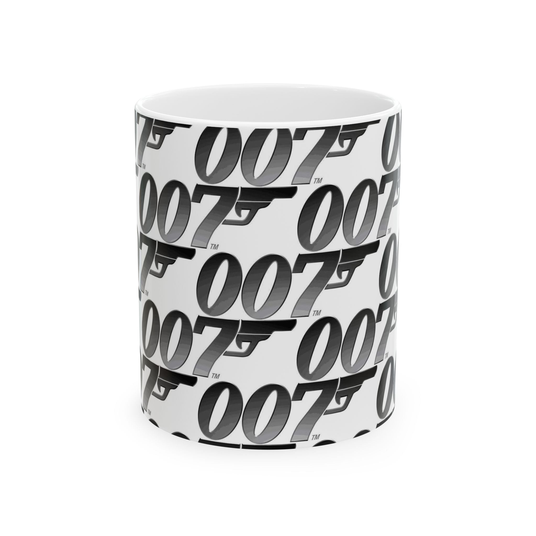 007 Gun Logo Ceramic Mug — Spy Movie Fan Coffee Cup (11oz, 15oz)