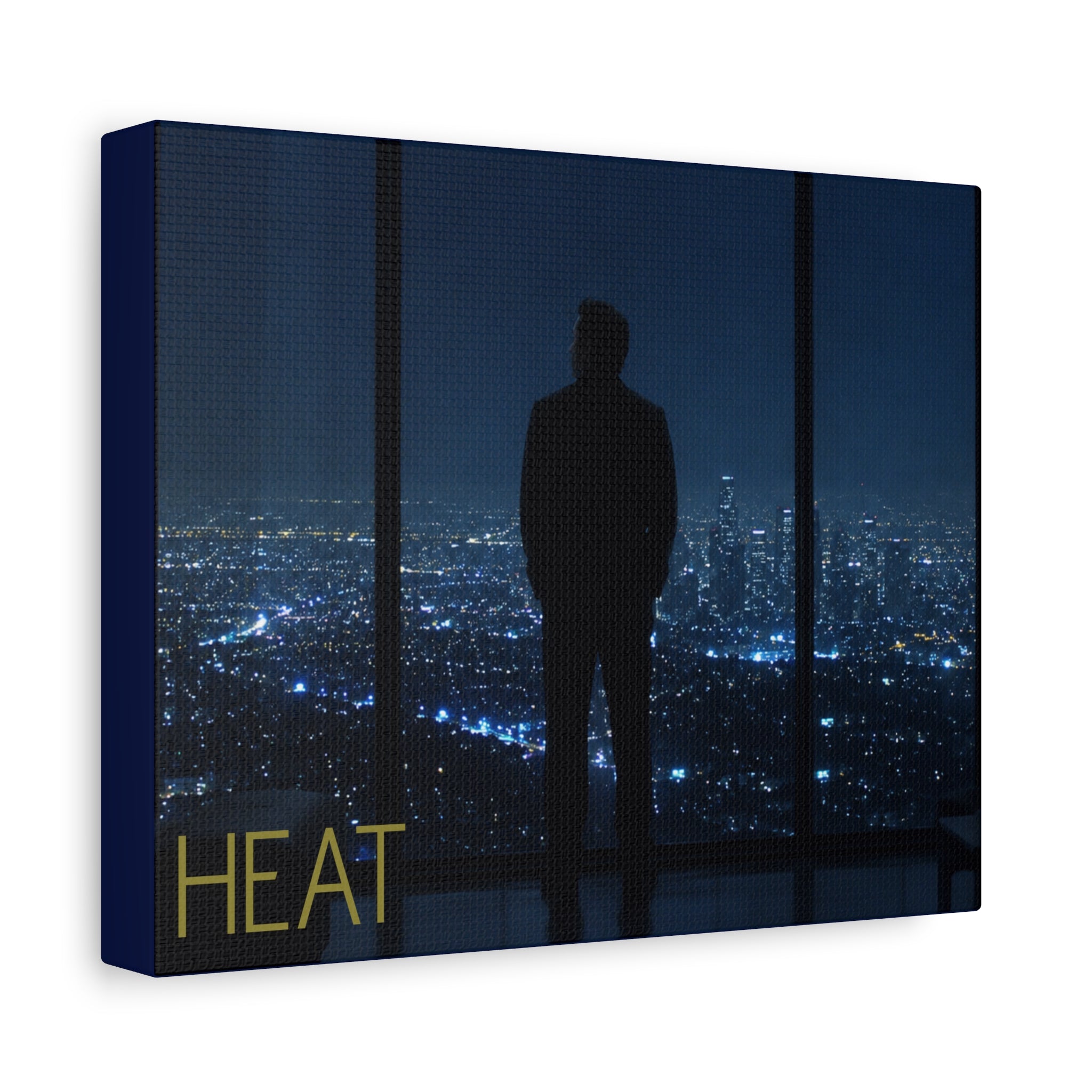 Heat Matte Canvas Wall Art – Silhouette Cityscape Night Scene
