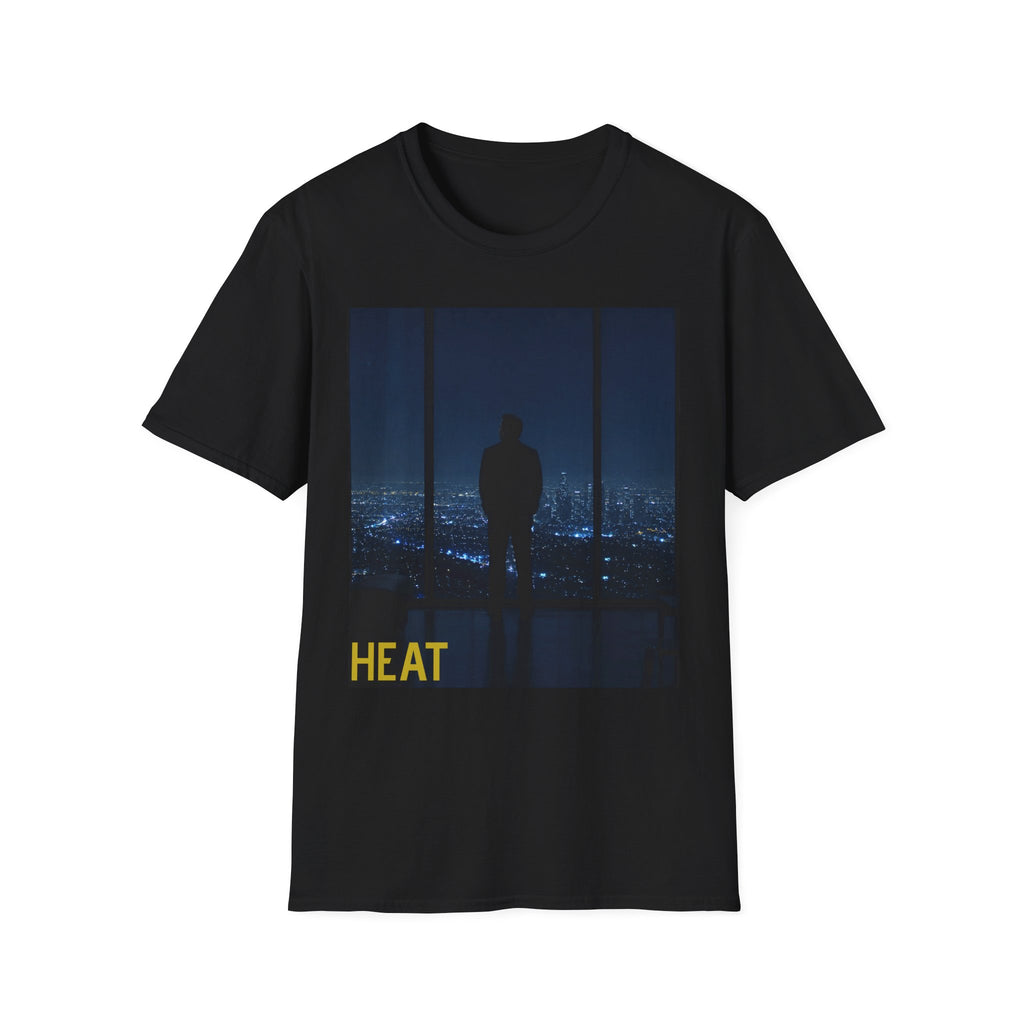 Night Window T-Shirt — Silhouette Over Cityscape Graphic Tee
