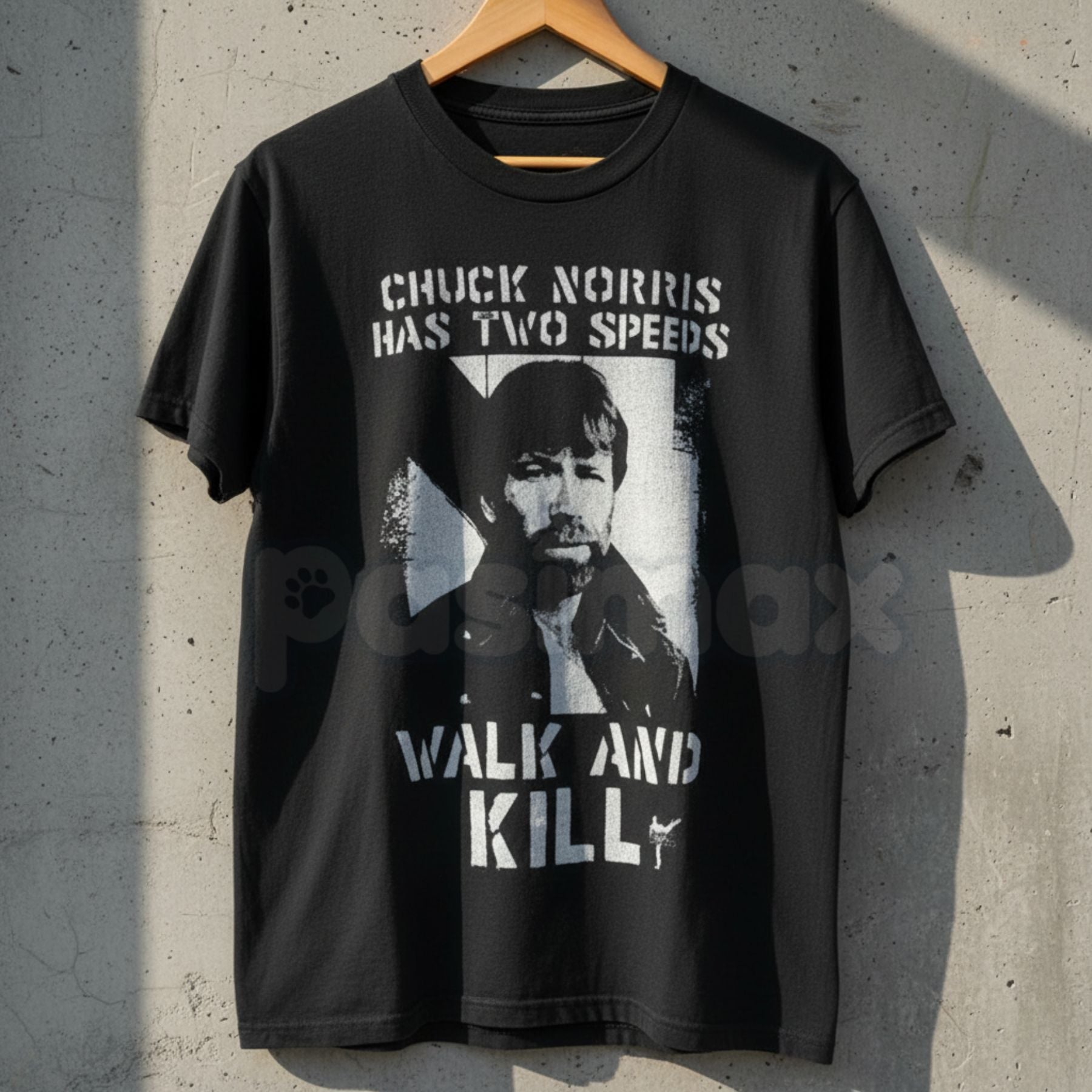 Chuck Norris "Two Speeds" Funny T-Shirt – Walker Texas Ranger Martial Arts Graphic Tee, Premium 100% Cotton Action Movie Humor Top, Soft Lived-In Heavyweight Sarcastic Men's Shirt, Made in USA