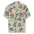 Men's Disney Stitch Tropical Button Up Woven