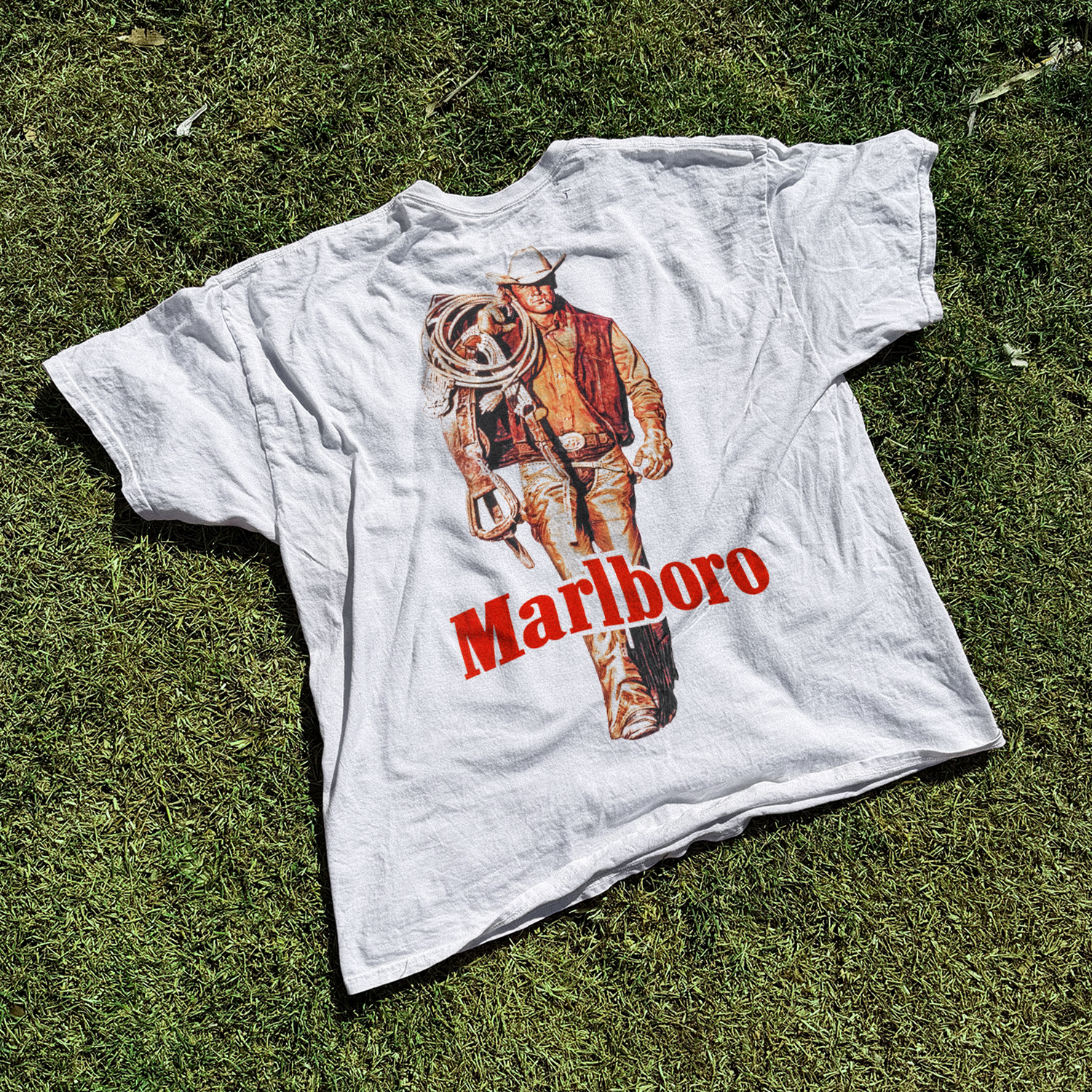 'Cattle Rustler' Vintage White T-shirt