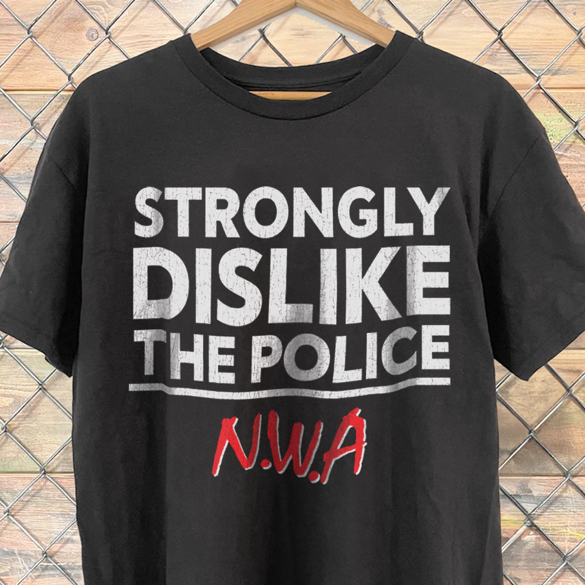 90'S Strongly Dislike The Police Rare N.W.A Washed T-Shirt