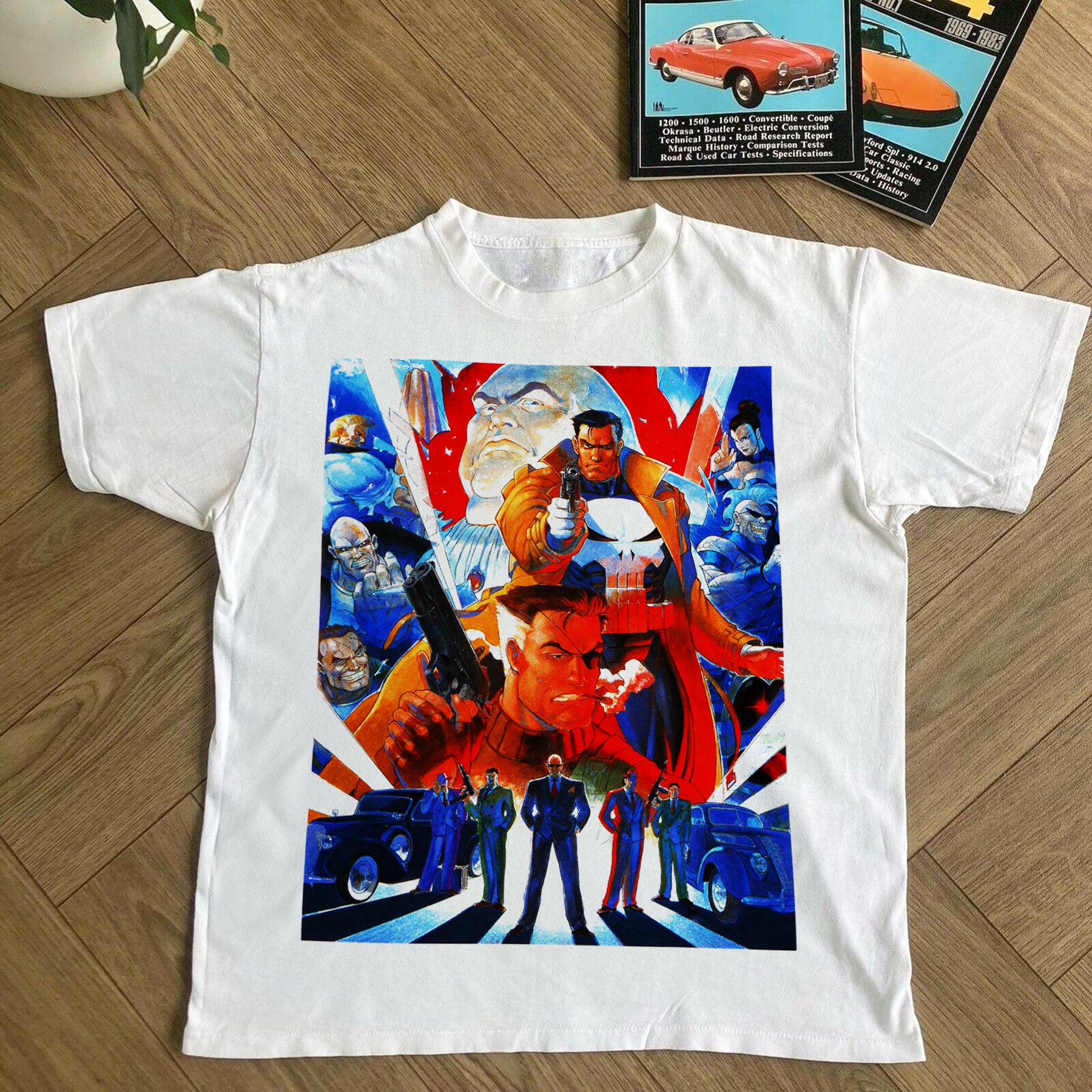Japanese Vintage 'Punisher' Illustration White T-Shirt