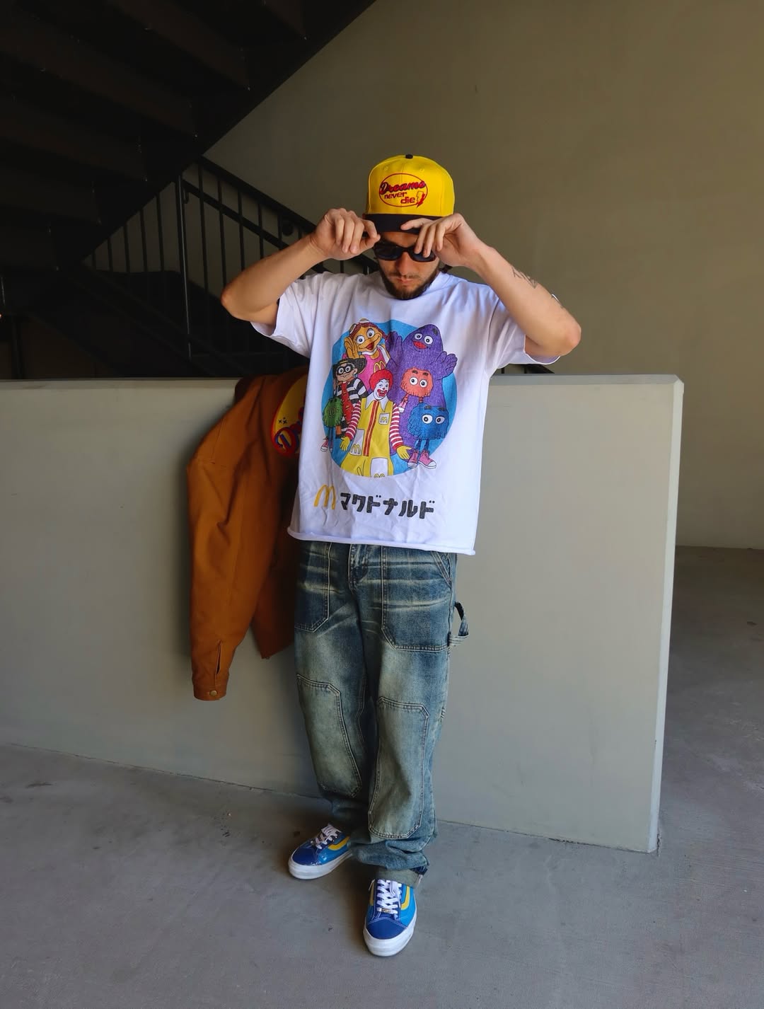 80'S Jpn Mcd0Nalds Promo Washed White T-Shirt