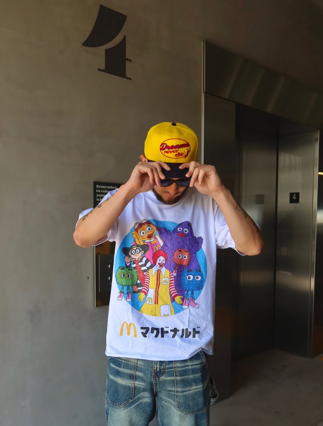 80'S Jpn Mcd0Nalds Promo Washed White T-Shirt