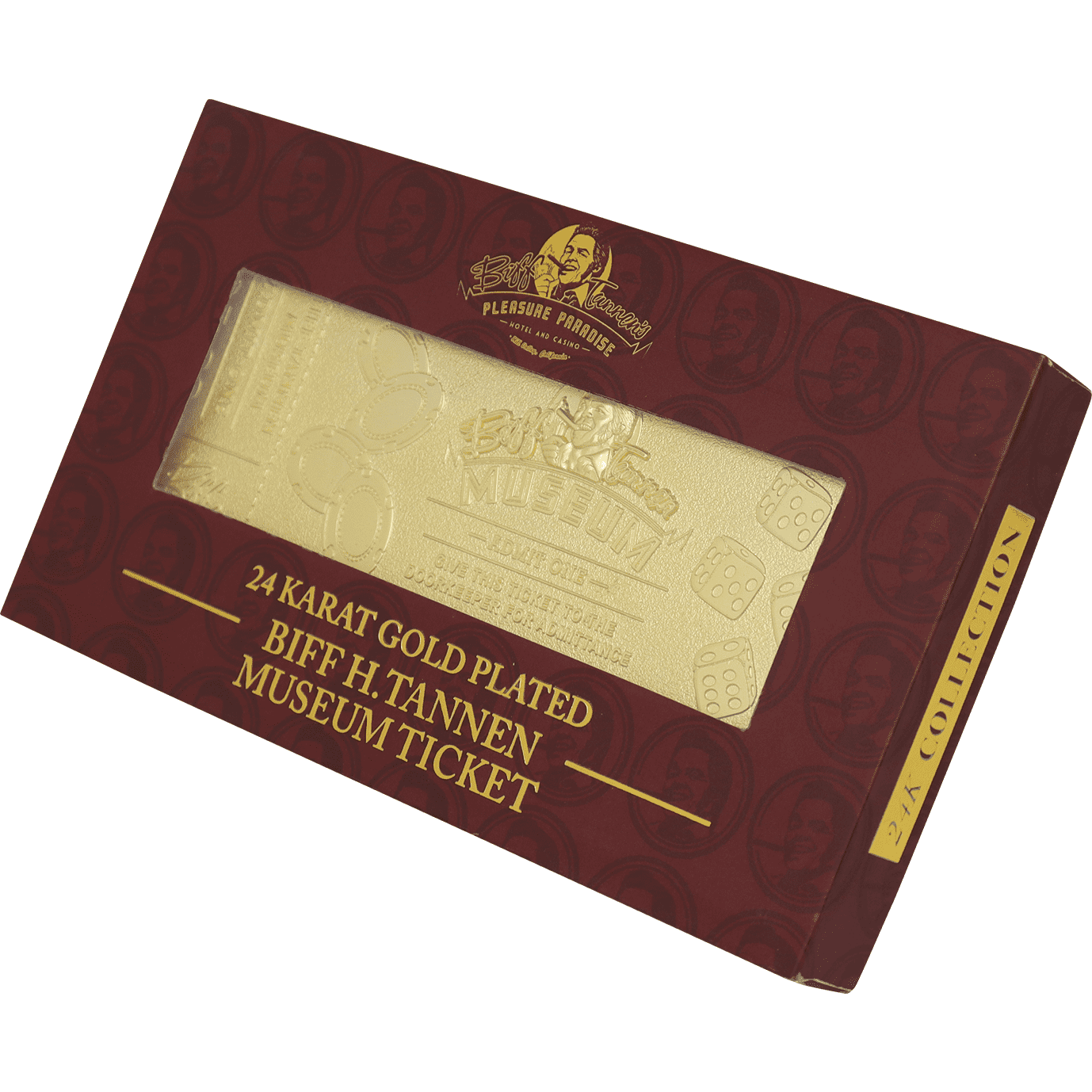 Back to the Future Part II Limited Edition 24 Karat gold-plated Biff Tannen Museum ticket replica