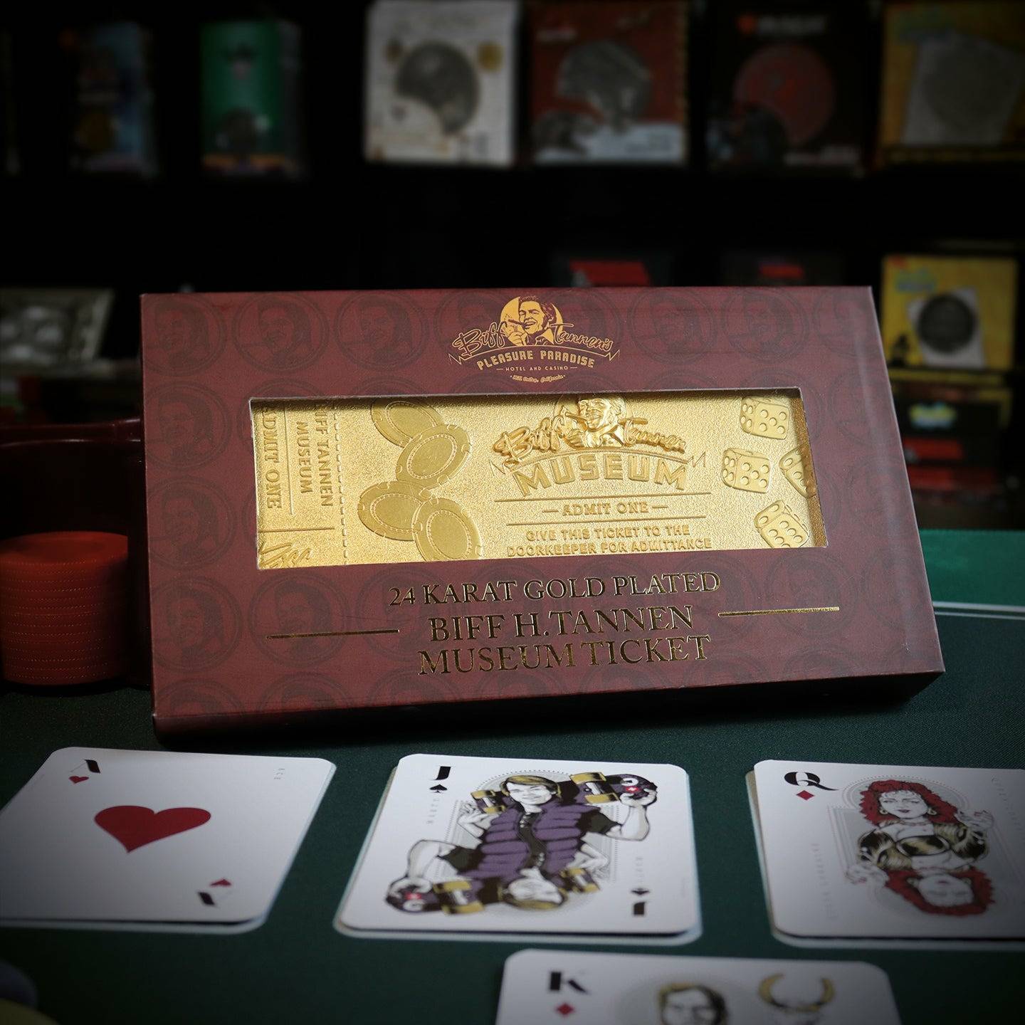 Back to the Future Part II Limited Edition 24 Karat gold-plated Biff Tannen Museum ticket replica