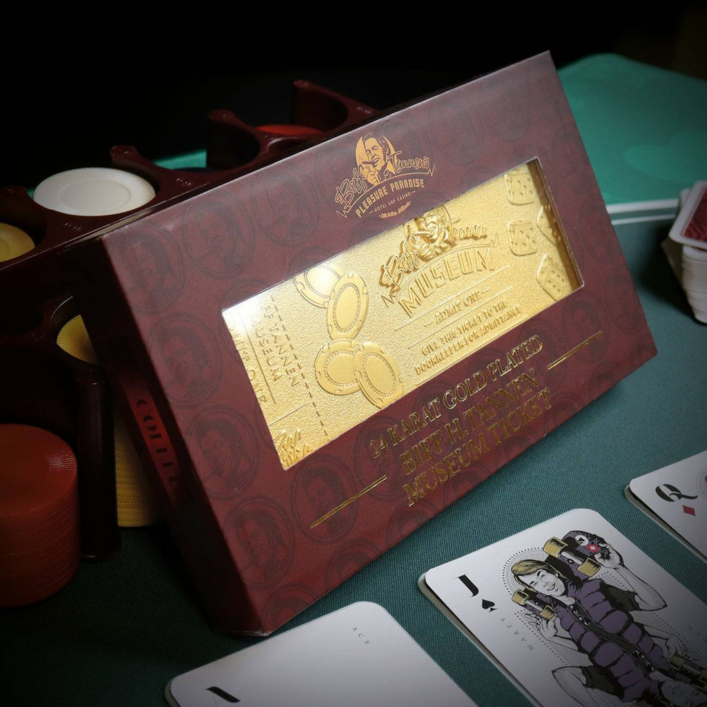 Back to the Future Part II Limited Edition 24 Karat gold-plated Biff Tannen Museum ticket replica