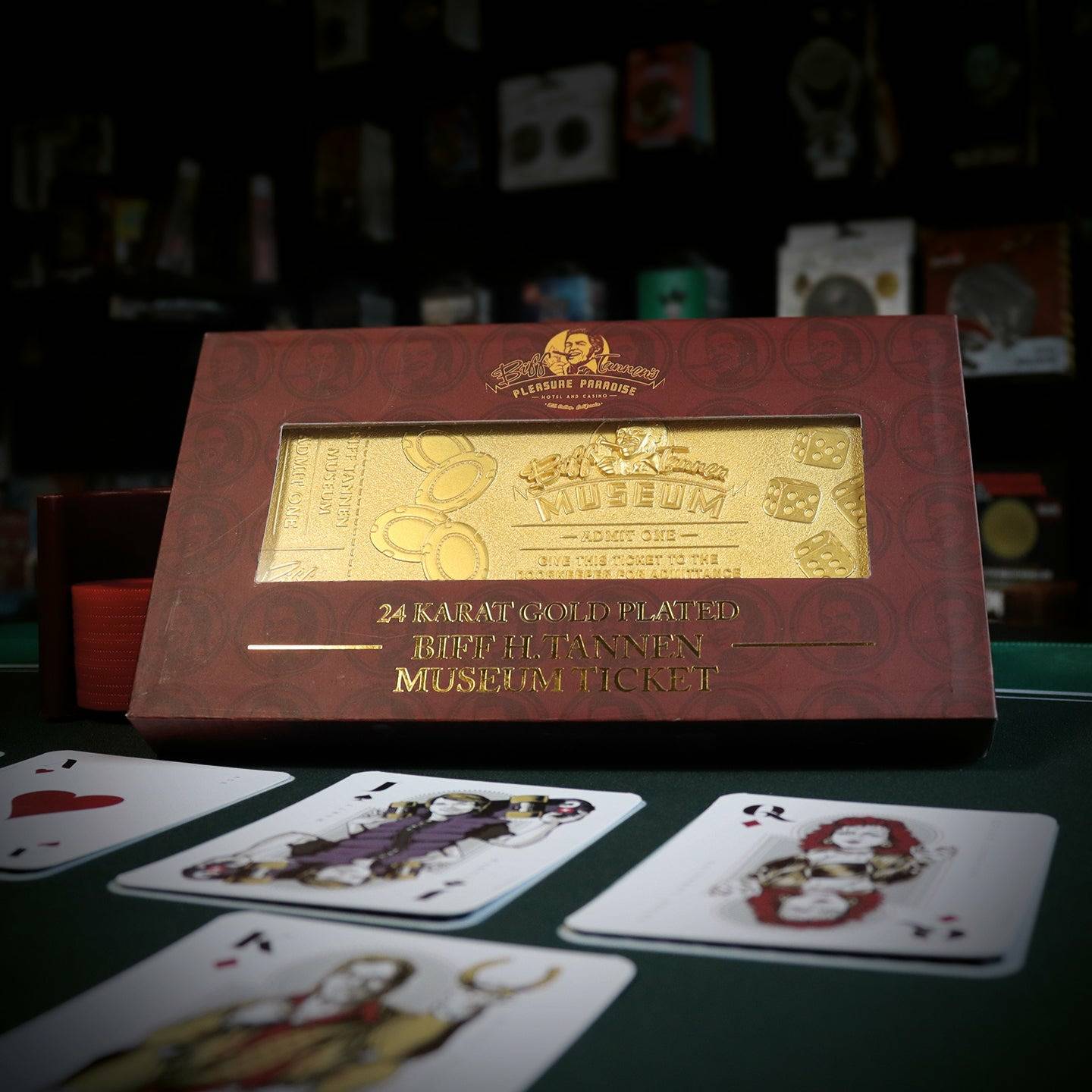 Back to the Future Part II Limited Edition 24 Karat gold-plated Biff Tannen Museum ticket replica