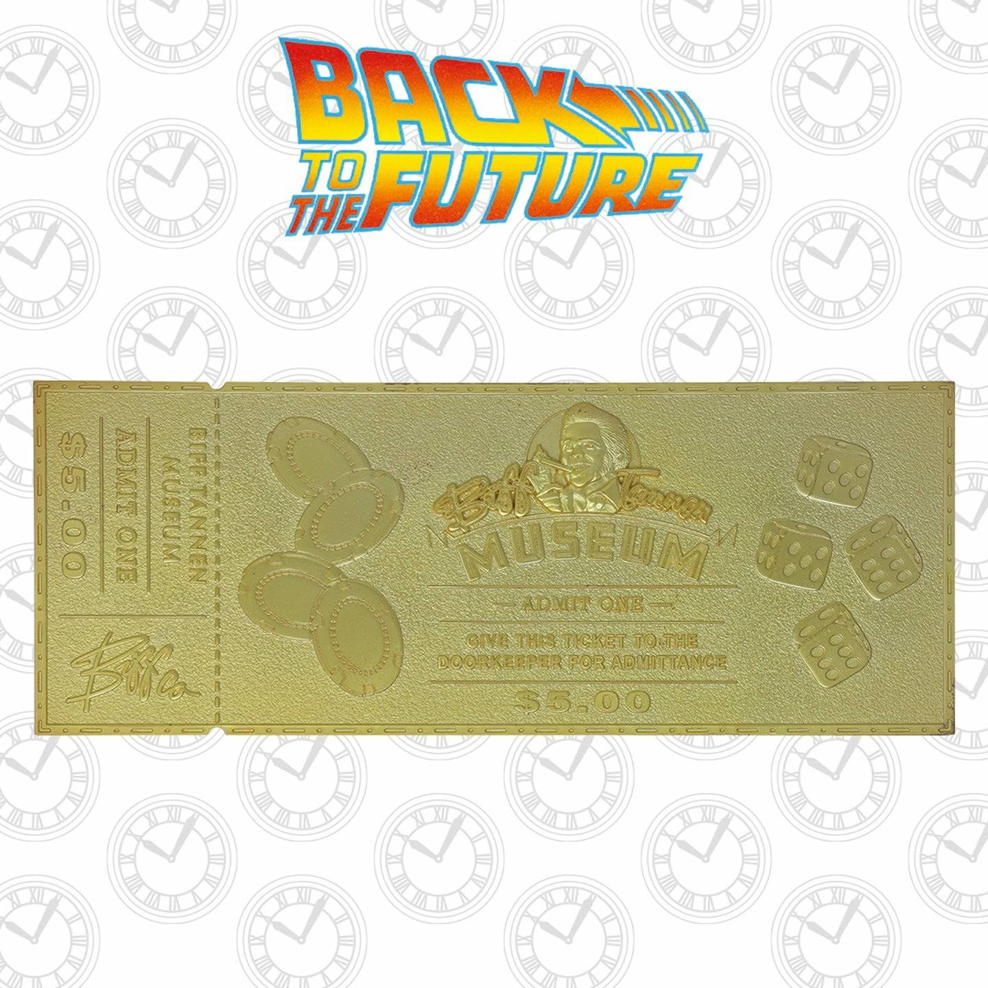 Back to the Future Part II Limited Edition 24 Karat gold-plated Biff Tannen Museum ticket replica