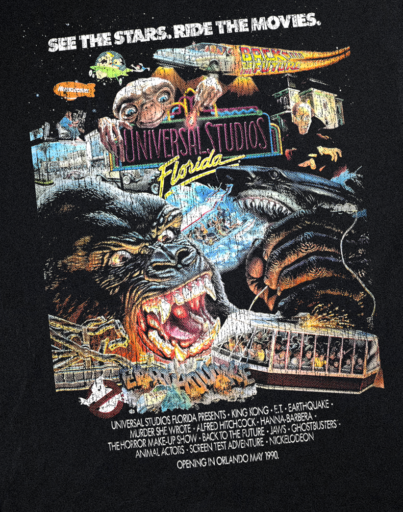 89 Universal Studios Florida Vintage Black T-Shirt