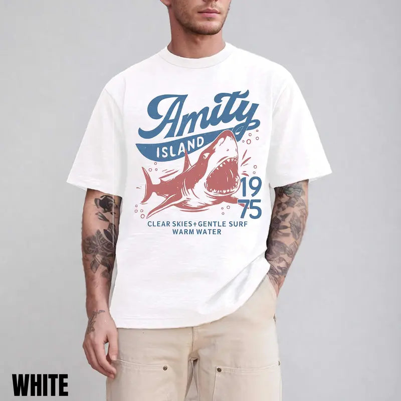Jaws Amity Island 1975 Unisex Tee – Retro Movie Inspired T-Shirt