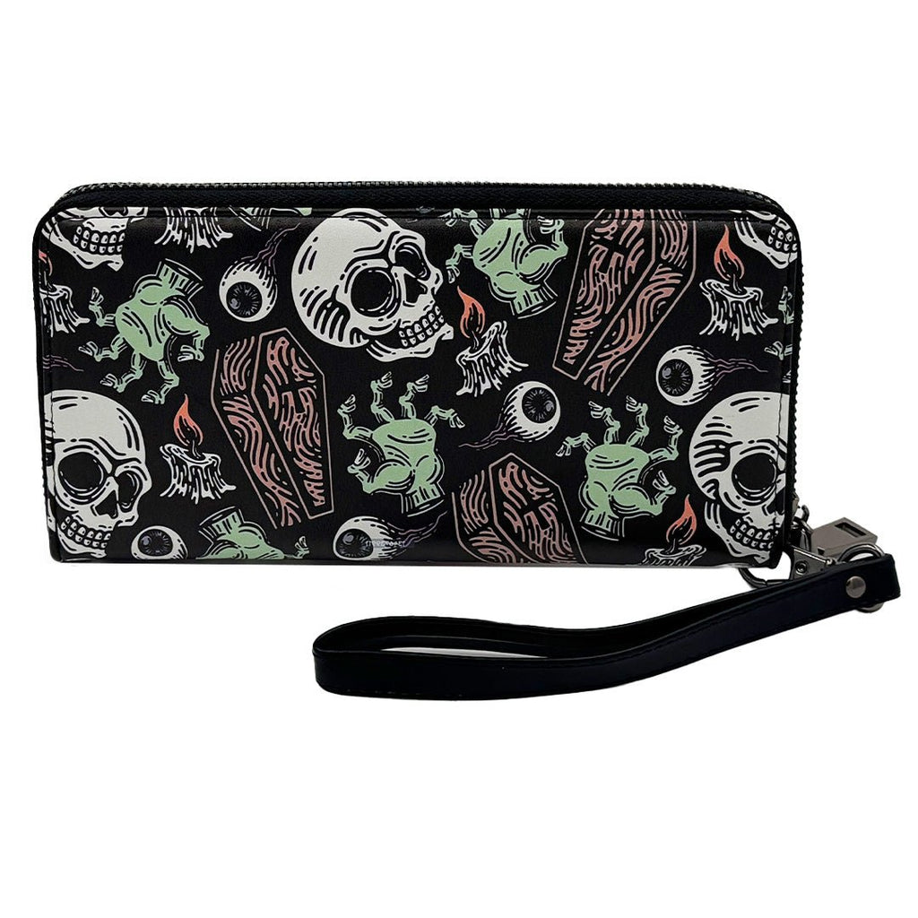 Coffins and Skulls Clutch Wallet
