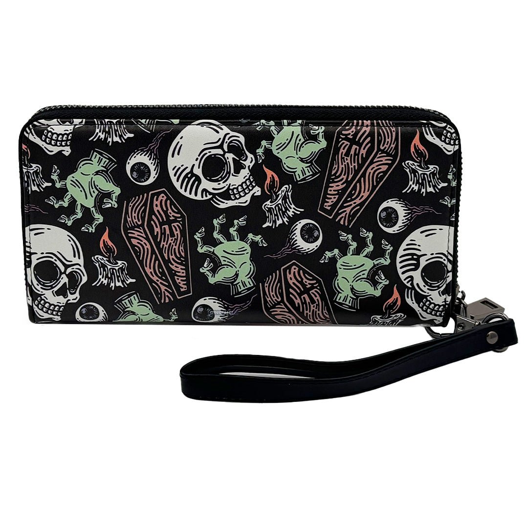 Coffins and Skulls Clutch Wallet