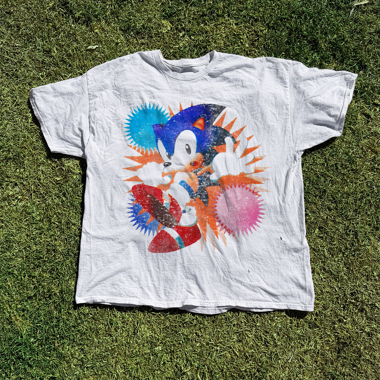 Early 90s Vintage Sonic Washed White Tee