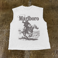 'Rugged' Man Vintage White Cut Off Tee