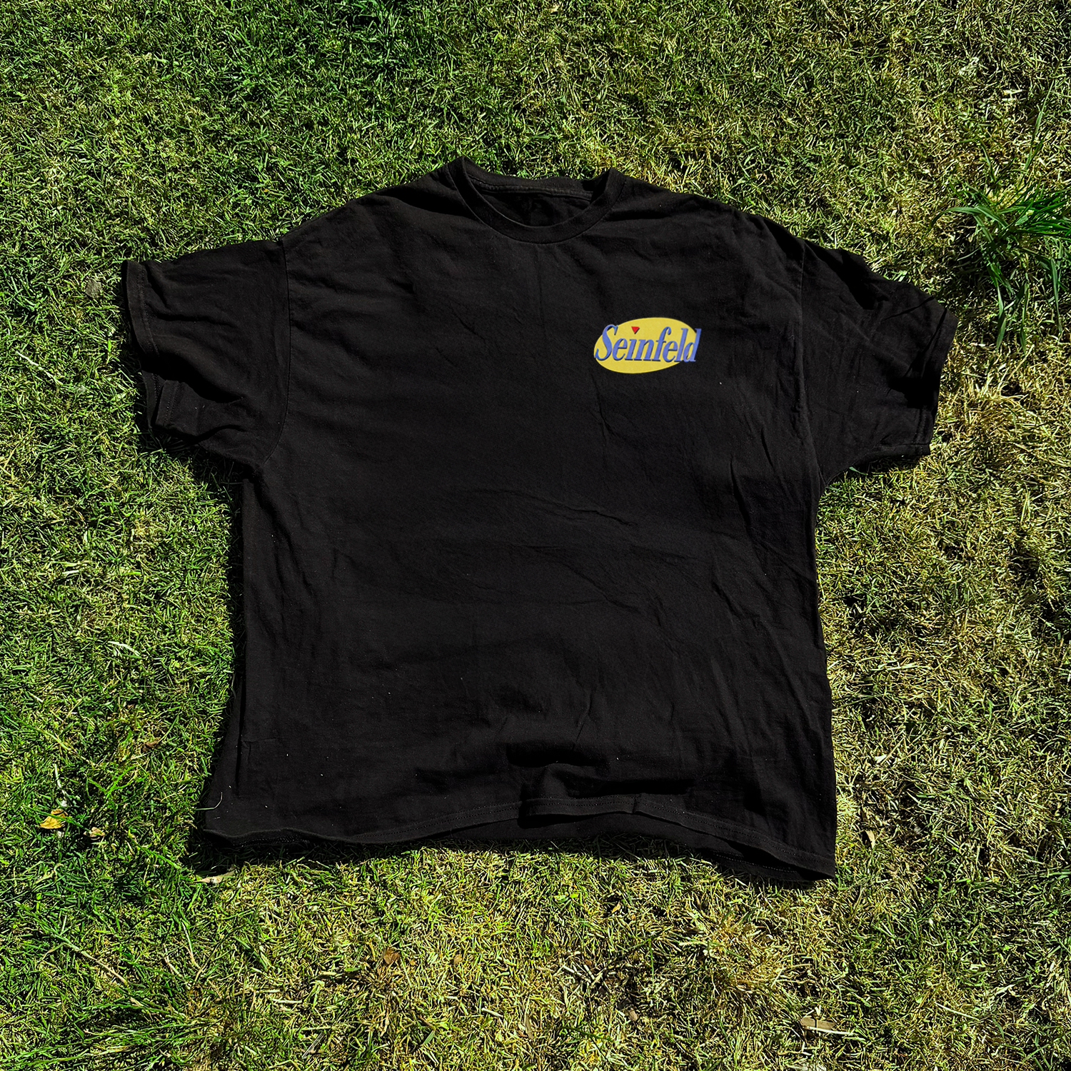 90s Seinfeld 'Logos' Washed Black Vintage Tee