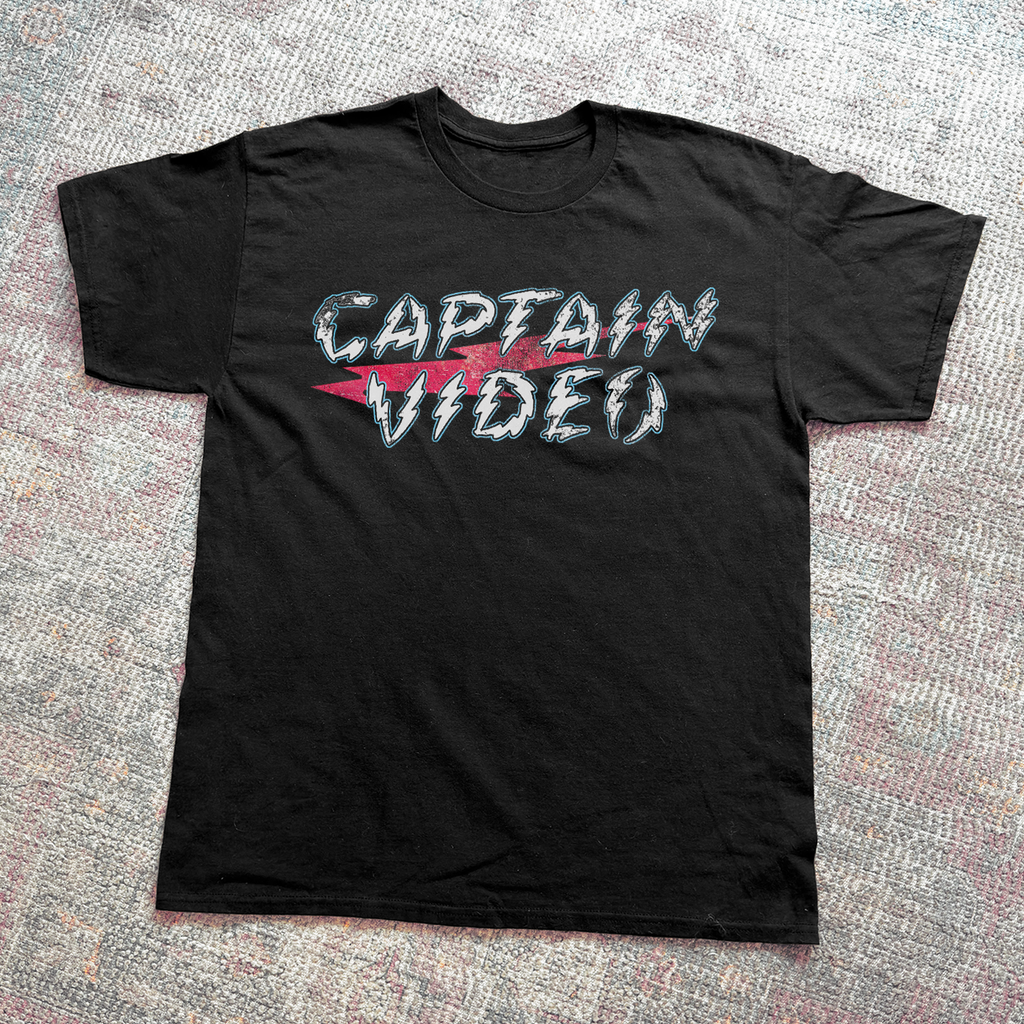 Sci-Fi Retro 'Captain Video' Vintage Washed Black Tee